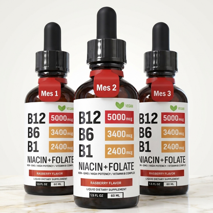 Complejo Vitamínico B, B12, B6, B1 Gotas Líquidas Niacina + Folato