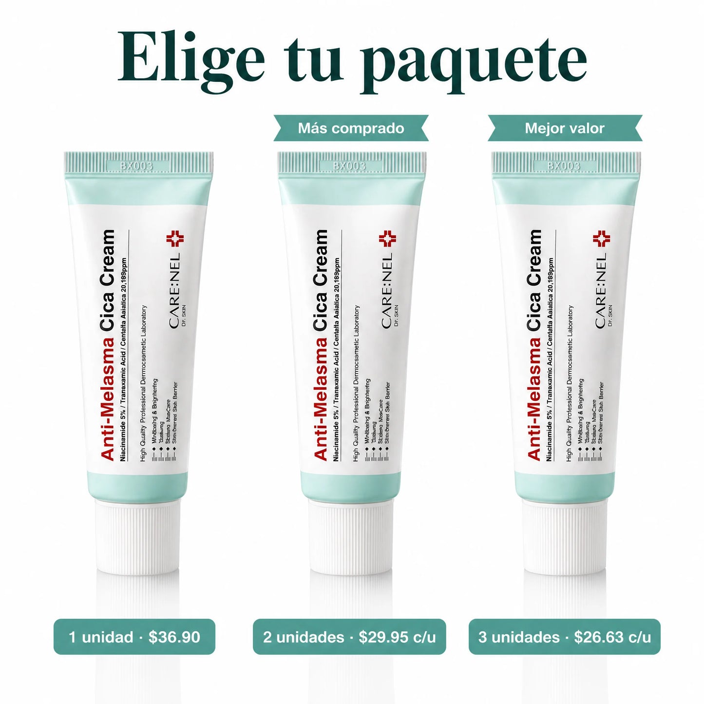 Elige tu paquete: 1, 2 o 3 unidades