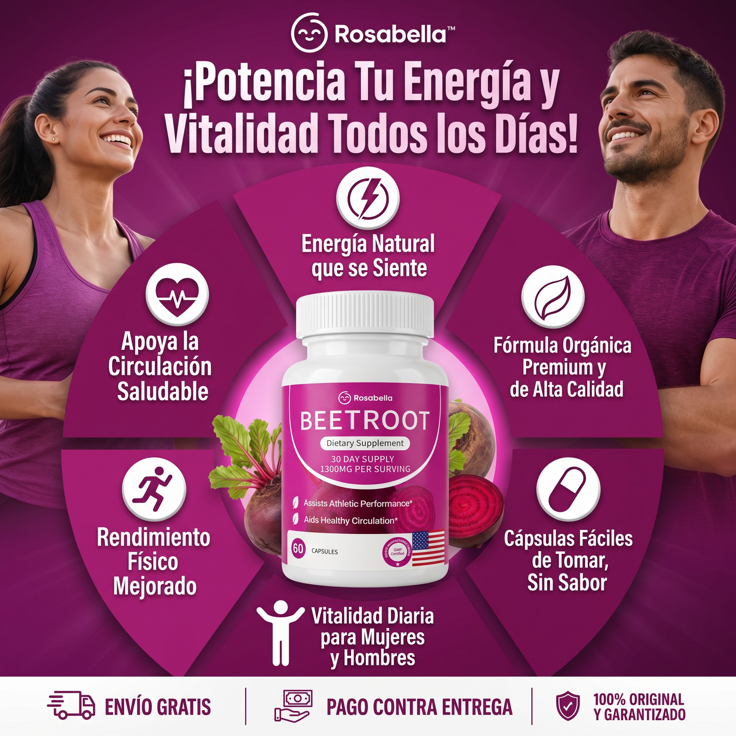 Rosabella™ Beetroot 1300mg (60 Cápsulas)