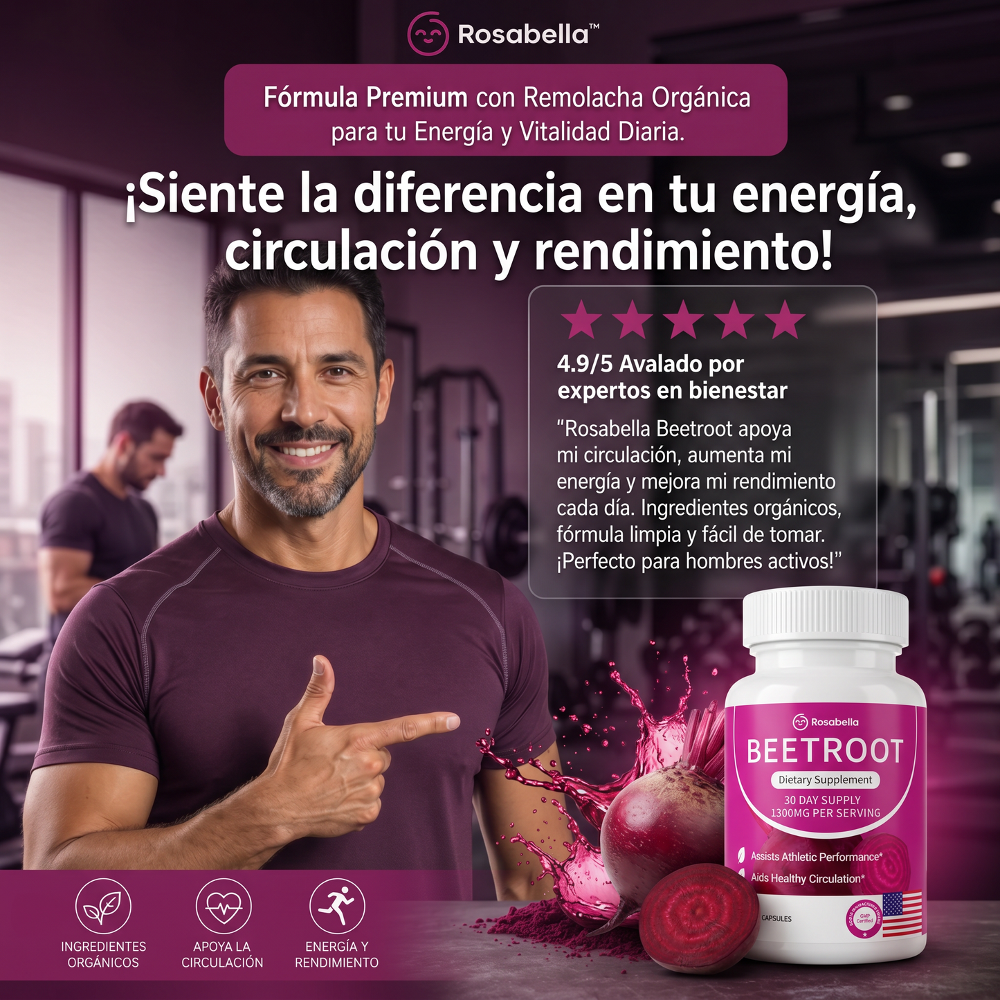 Rosabella™ Beetroot 1300mg (60 Cápsulas)