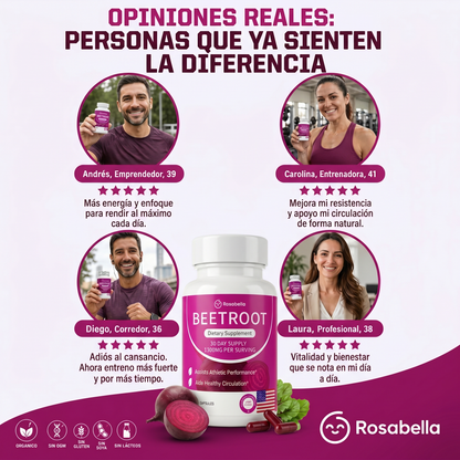 Rosabella™ Beetroot 1300mg (60 Cápsulas)