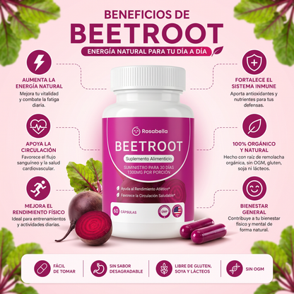 Rosabella™ Beetroot 1300mg (60 Cápsulas)