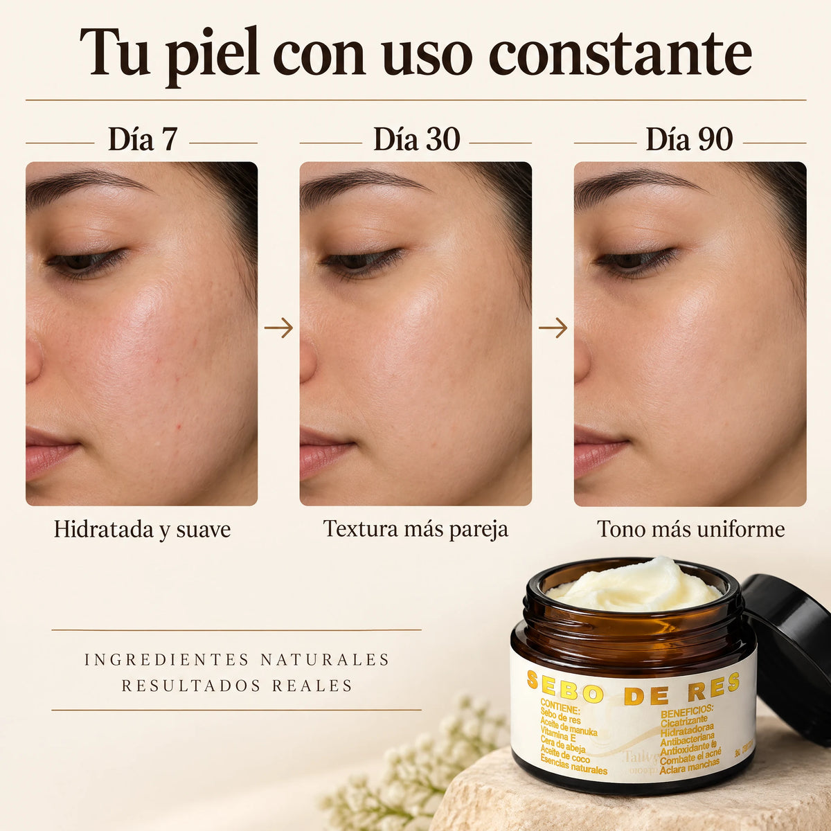 Tallow Glow Cream: tu piel con uso constante